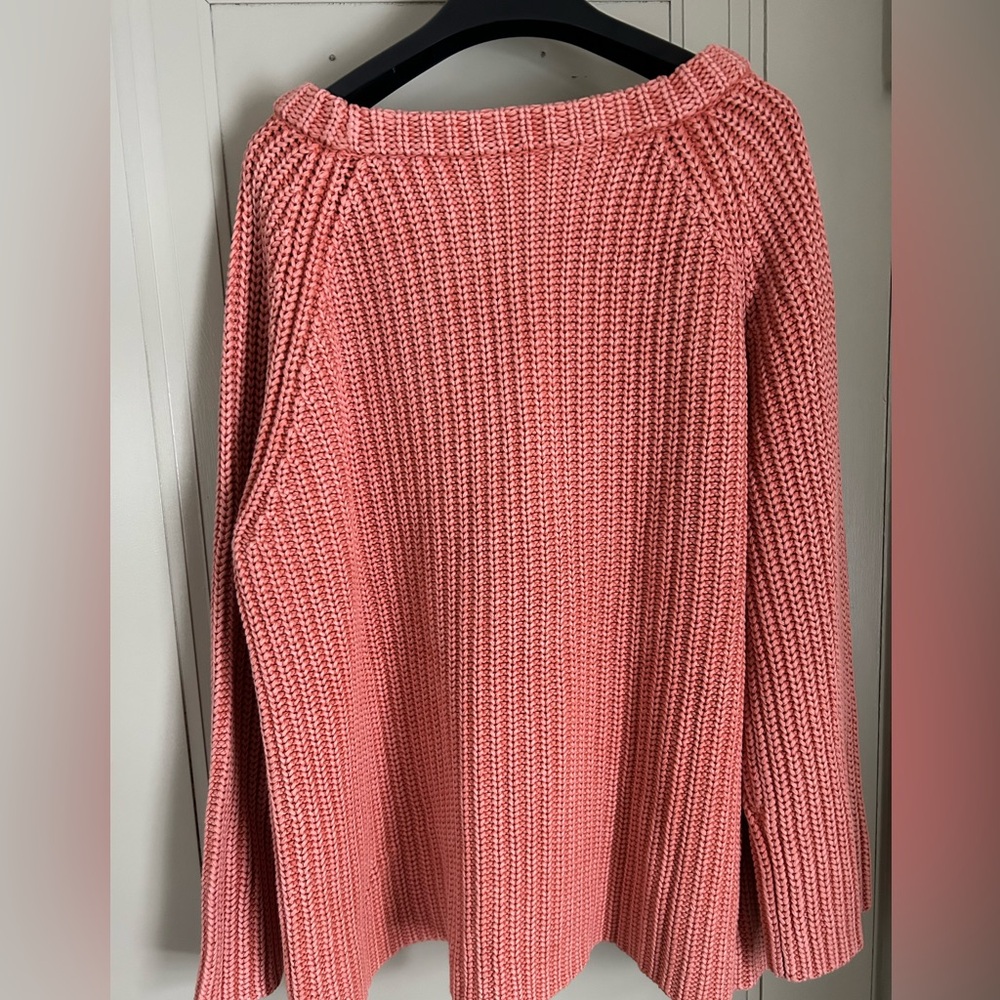 DEMYLEE NY — Tyler Washer Cotton A-line Sweater in Soft Coral — Size L - Picture 3 of 3